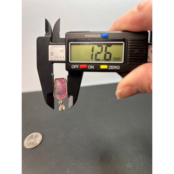 NEW Pink bi color tourmaline sterling silver pendant 2.32 grams - Picture 5 of 9